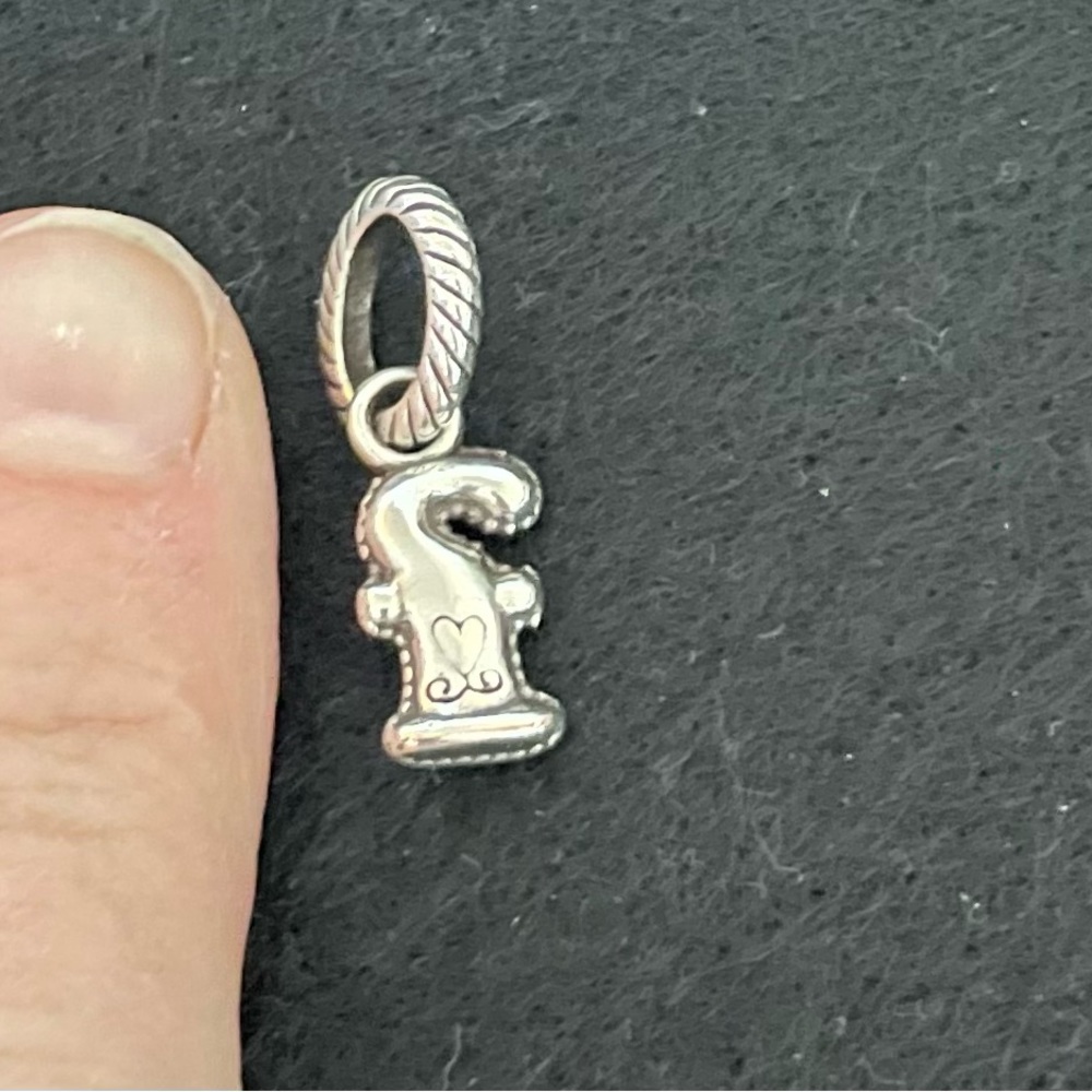 Brighton silver letter drop charm “f”